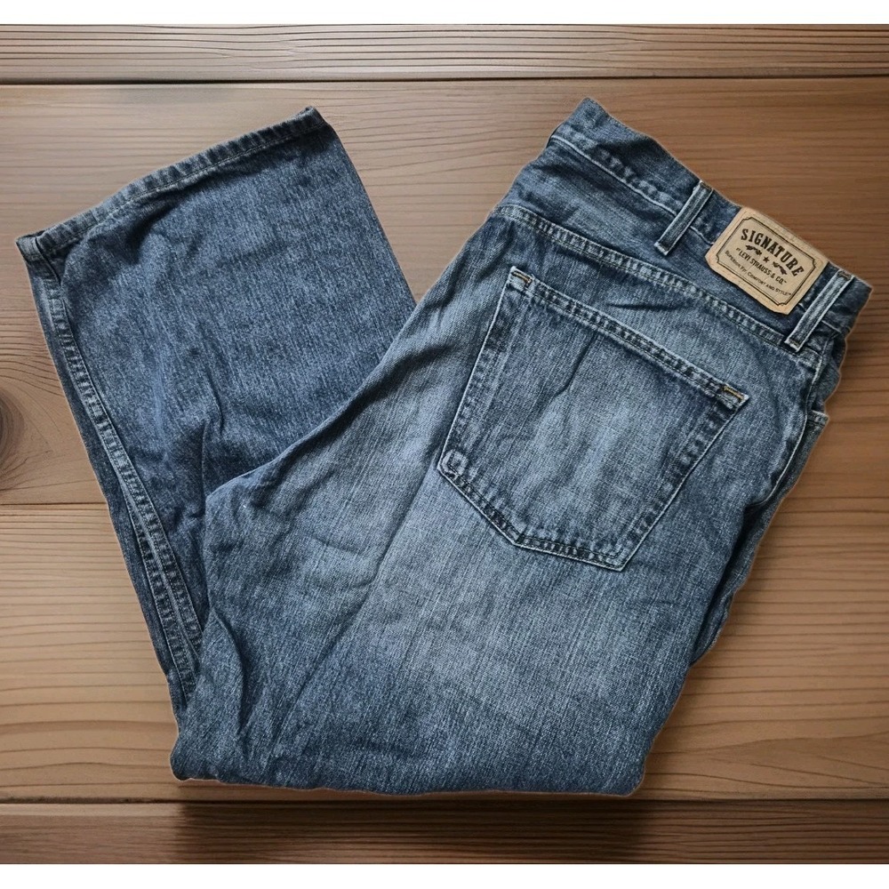Vintage Signature by Levi Strauss Loose Fit Jeans 44x30 Baggy Light Wash Y2K
